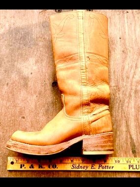 FRYE Boots Genuine-60s70s Vintage-stitching horse/Deer-RARE!